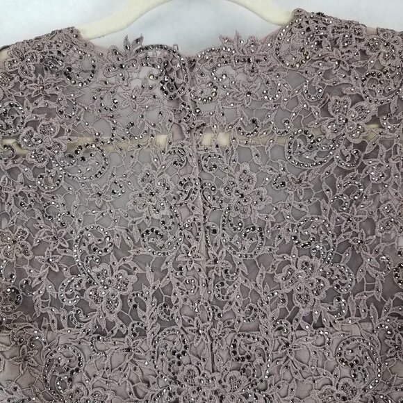 La Femme Size 6 Cocoa 21661 Ruched Chiffon A-line Gown Long Maxi Dress - Picture 6 of 14